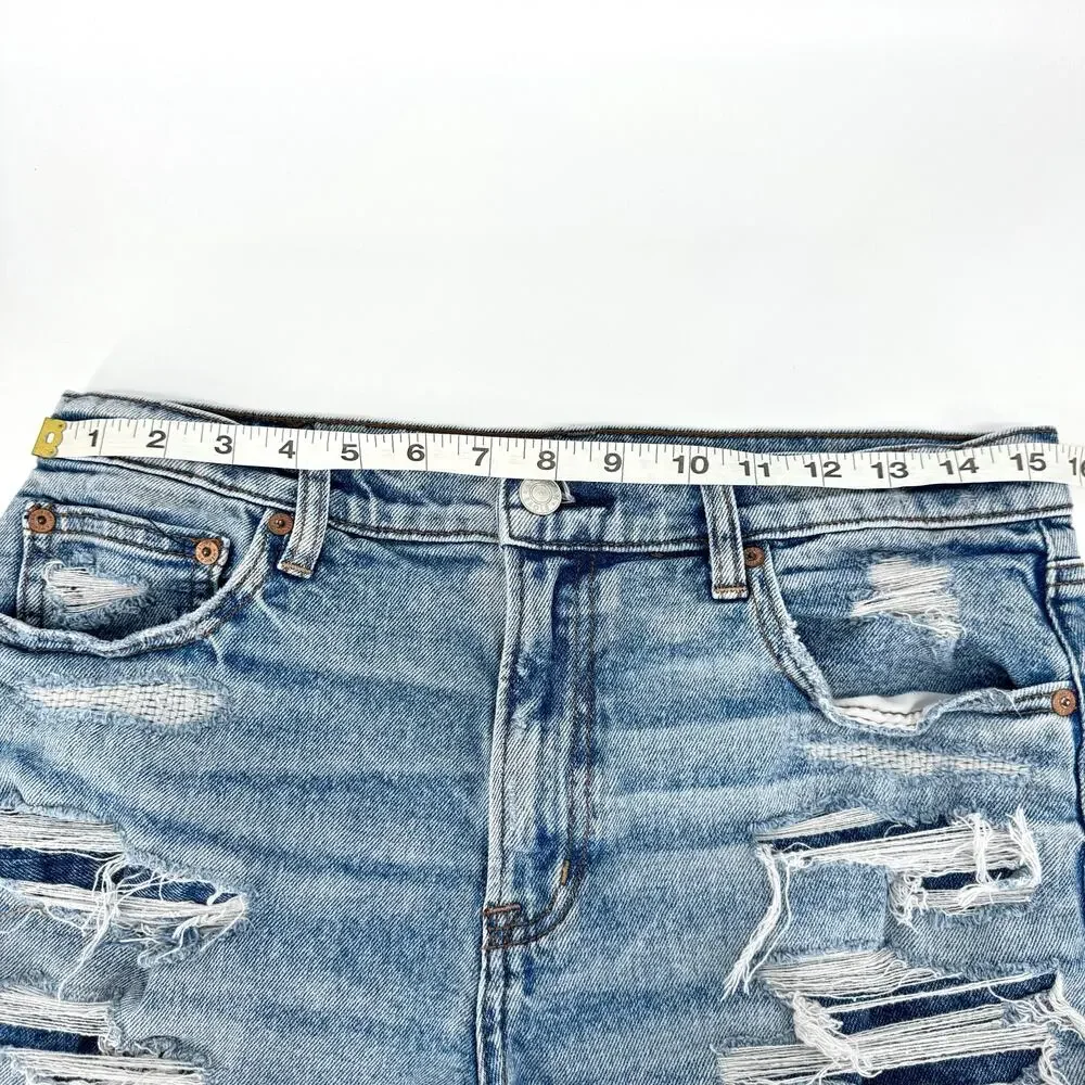 American Eagle Outfitters Distressed Light Blue Denim Cutoff Shorts